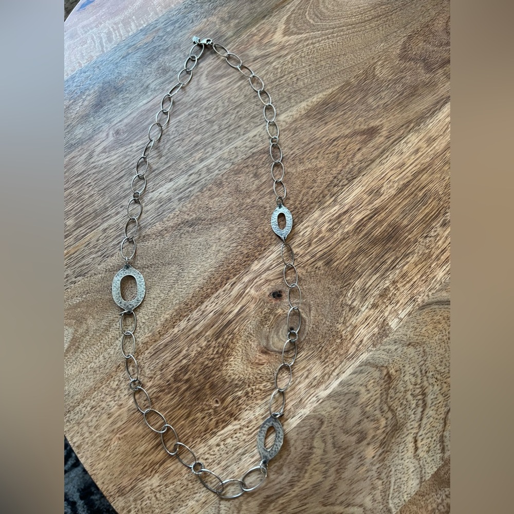 Silpada oval link long chain sterling silver necklace.